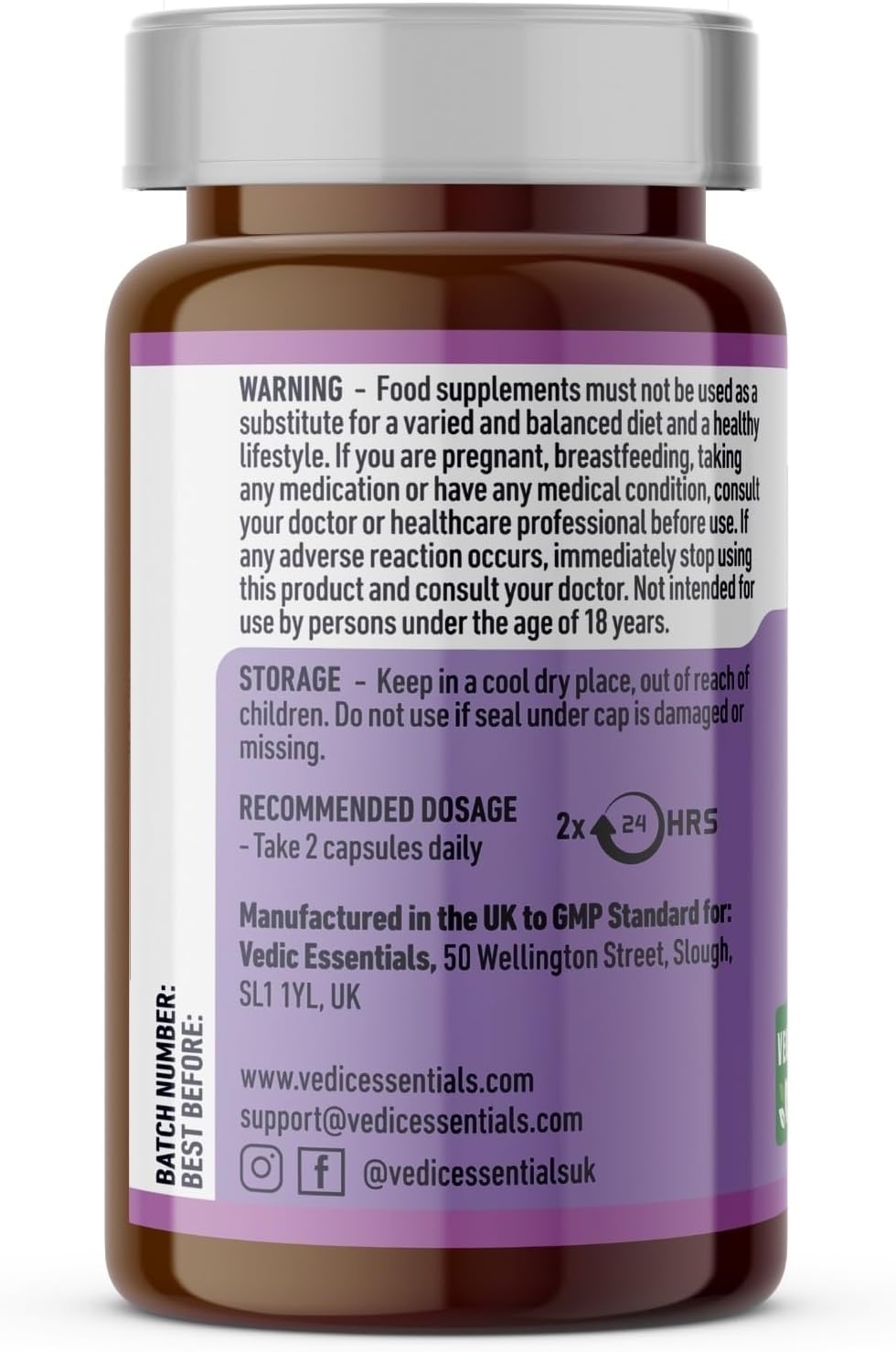 Vedic Menopause Support | 20 Vitamins, Minerals & Herbs Like Red Clover, Sage, Primrose, Flaxseed, Ginseng | Menopause, Perimenopause Supplement for Hot Flashes, Mood Swings, Fatigue | UK Made, Vegan