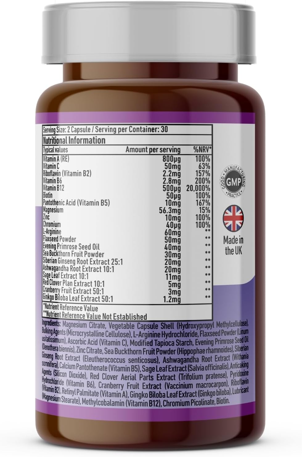 Vedic Menopause Support | 20 Vitamins, Minerals & Herbs Like Red Clover, Sage, Primrose, Flaxseed, Ginseng | Menopause, Perimenopause Supplement for Hot Flashes, Mood Swings, Fatigue | UK Made, Vegan