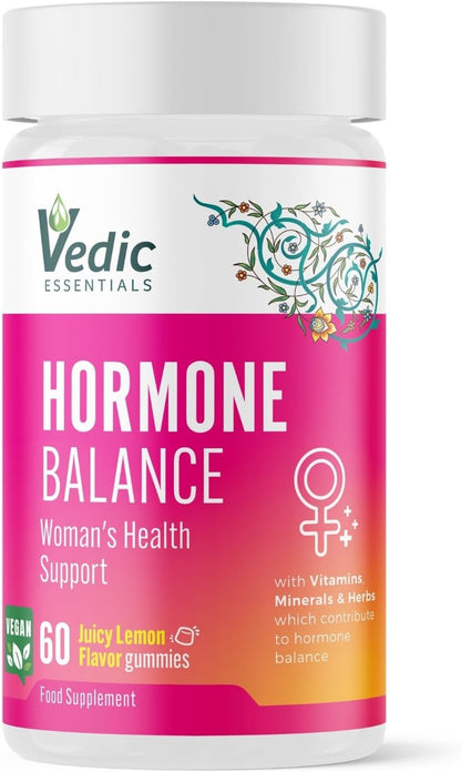 Vedic Hormone Balance Gummies | Natural Support for Female Health- for Teens & Women of All Ages | Essential Vitamins, Minerals & Herbs for Women’s Health | Yummy Lemon Flavour- 60 Vegan Gummies