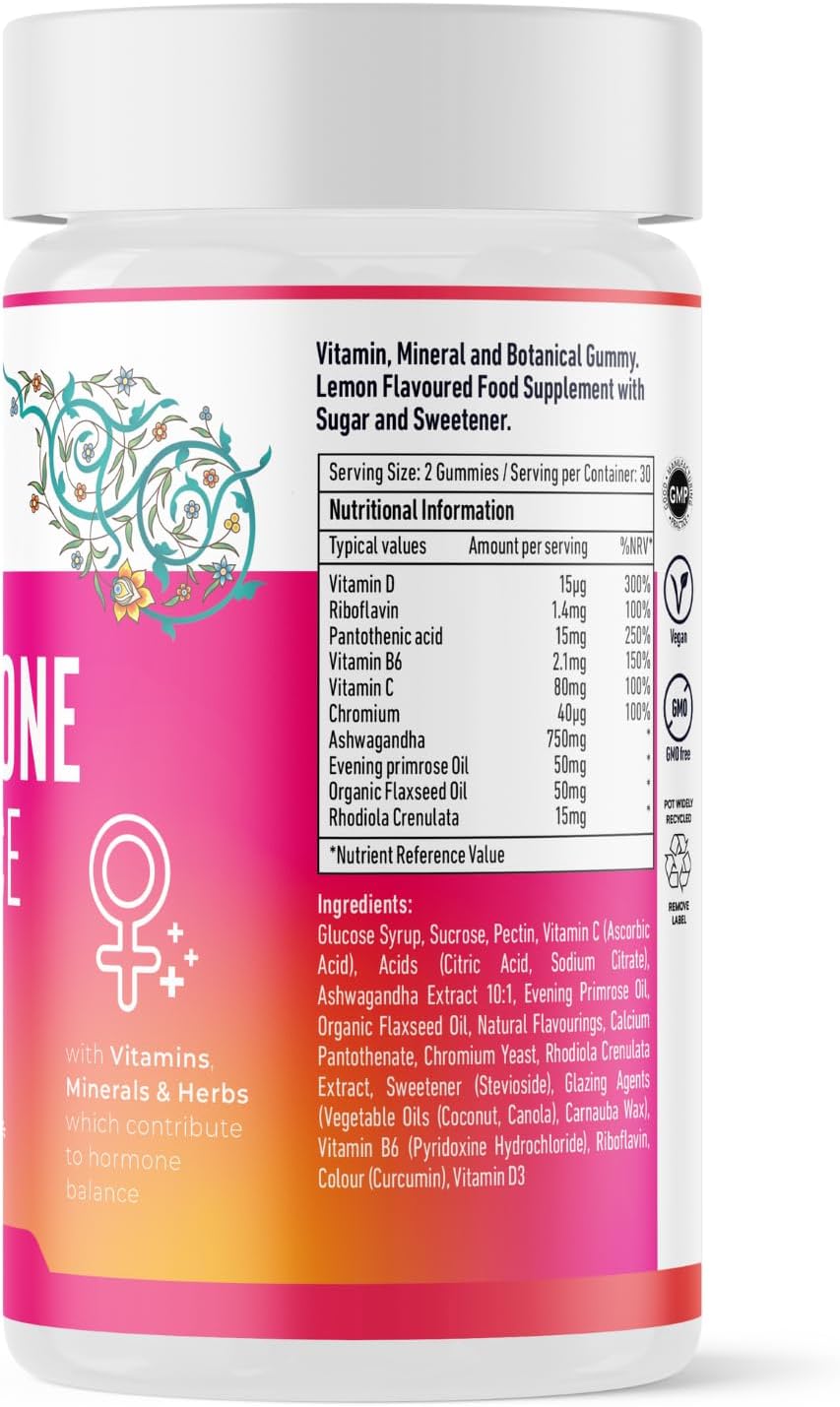 Vedic Hormone Balance Gummies | Natural Support for Female Health- for Teens & Women of All Ages | Essential Vitamins, Minerals & Herbs for Women’s Health | Yummy Lemon Flavour- 60 Vegan Gummies