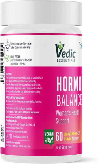 Vedic Hormone Balance Gummies | Natural Support for Female Health- for Teens & Women of All Ages | Essential Vitamins, Minerals & Herbs for Women’s Health | Yummy Lemon Flavour- 60 Vegan Gummies