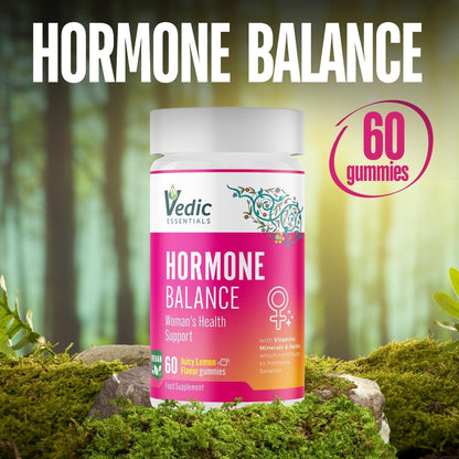 Vedic Hormone Balance Gummies | Natural Support for Female Health- for Teens & Women of All Ages | Essential Vitamins, Minerals & Herbs for Women’s Health | Yummy Lemon Flavour- 60 Vegan Gummies
